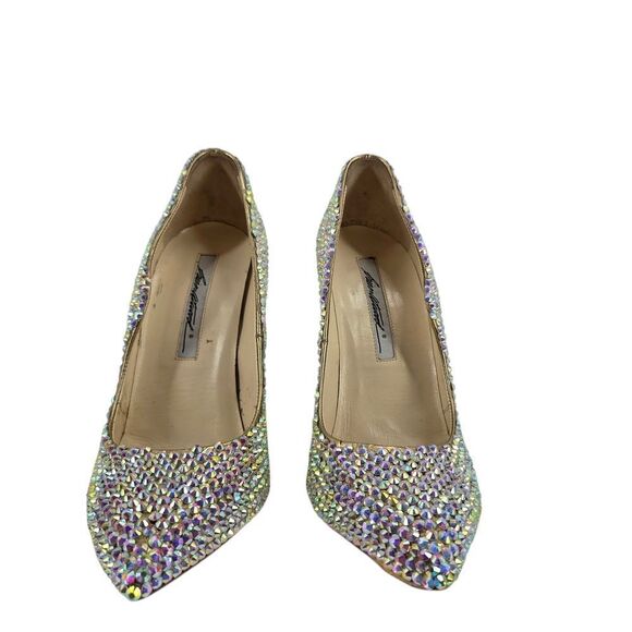 Brian Atwood Silver Crystal Embellished Heels - Picture 5 of 8